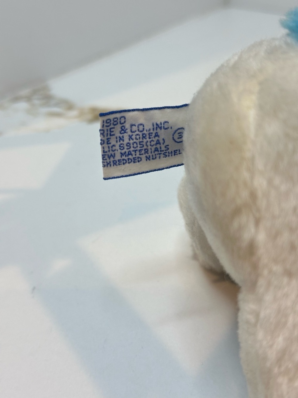 1980 Peyo Smurf Bean Bag Plush Wallace Berrie & Company Vintage 8in Plastic Eyes - Picture 8 of 8